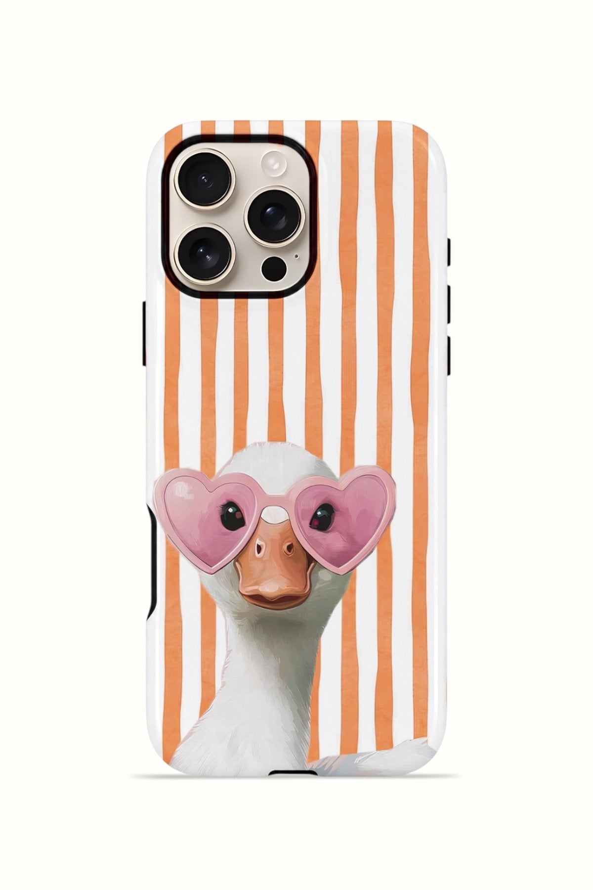 iPhone 16 Pro Vorian Çift Katmanlı MagSafe Kılıf Heart Glasses Goose