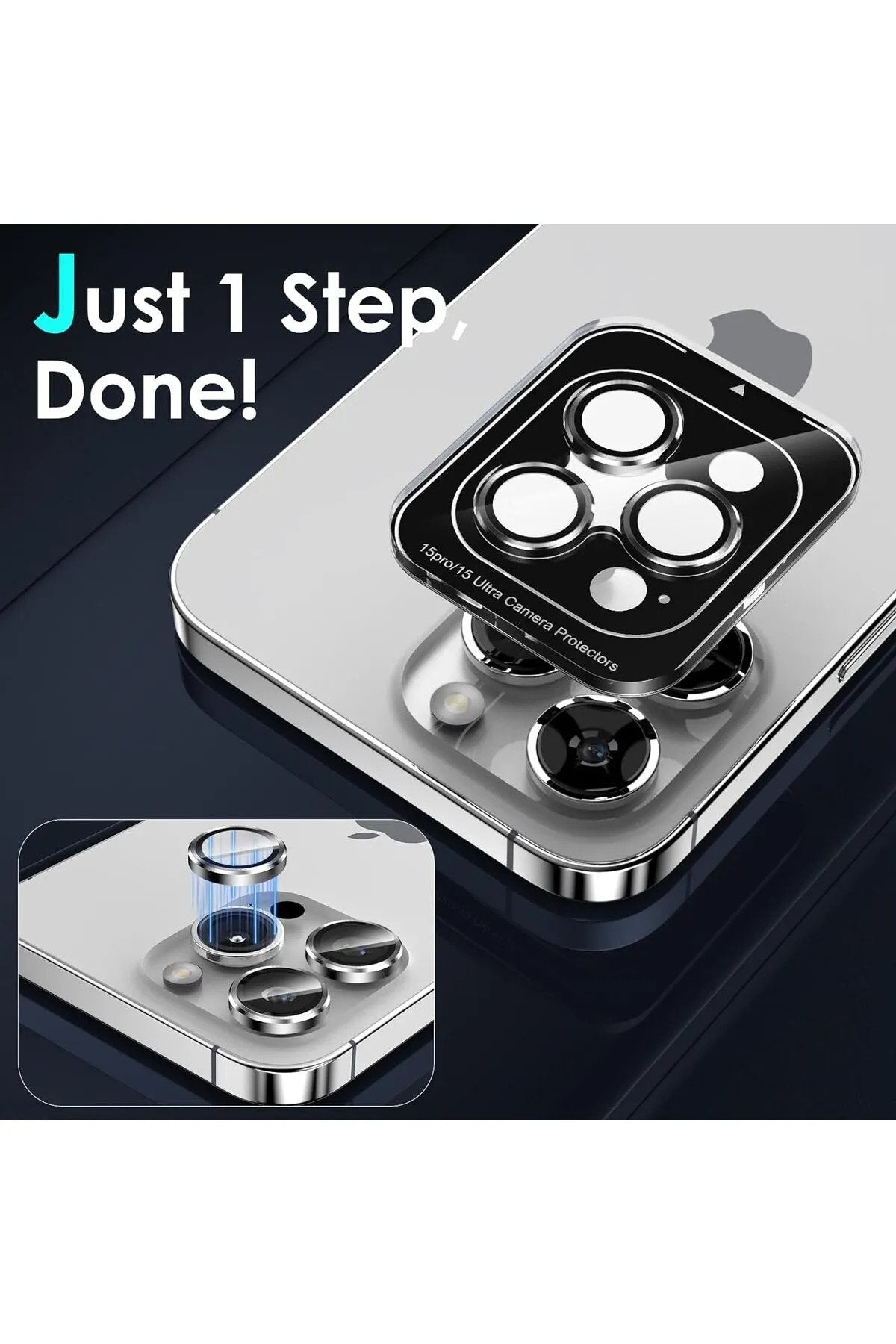 iPhone 15 Pro Max Sapphire Lens Koruyucu Siyah