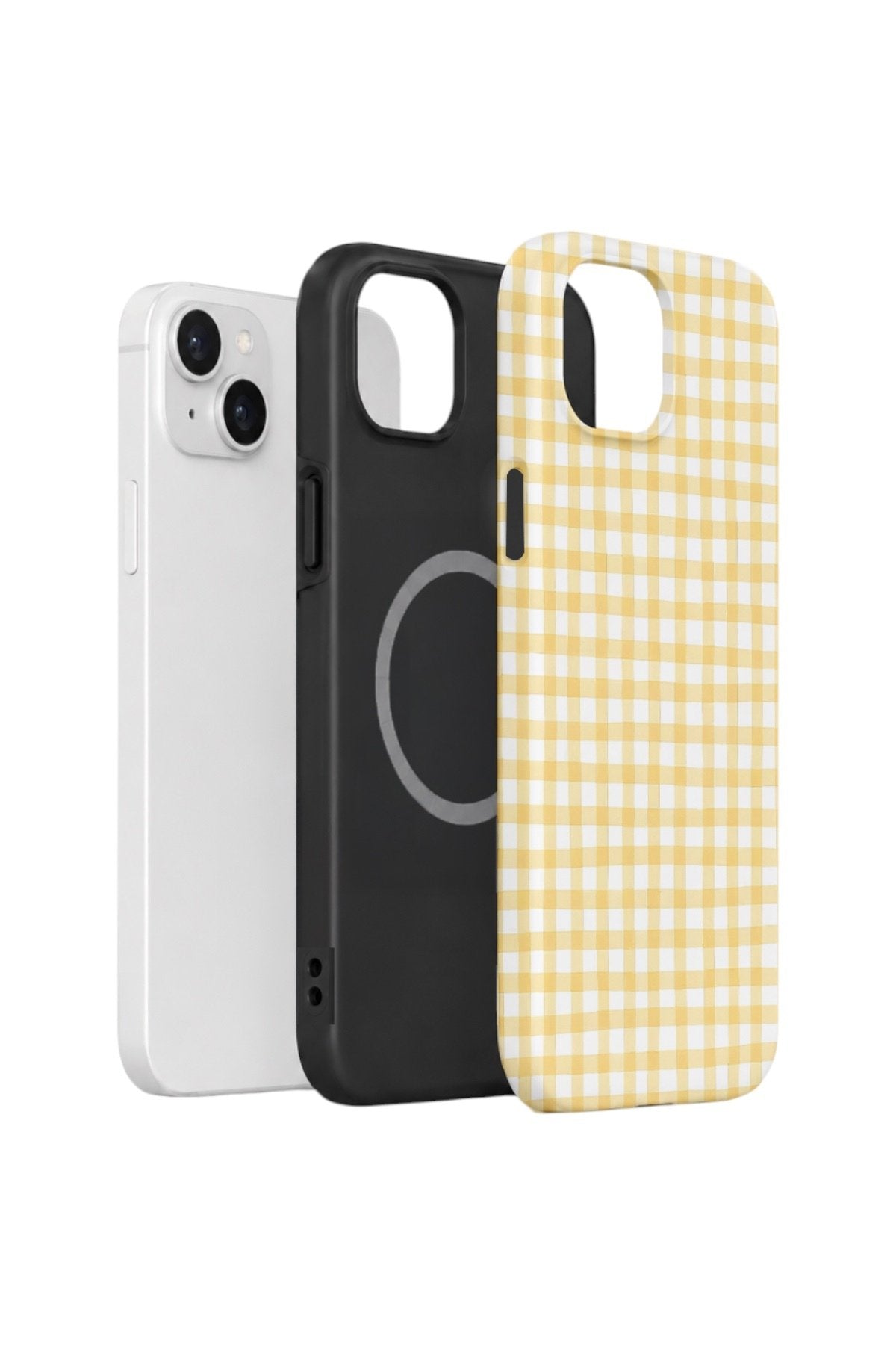 iPhone 15 Plus Vorian Çift Katmanlı MagSafe Kılıf Butter Gingham