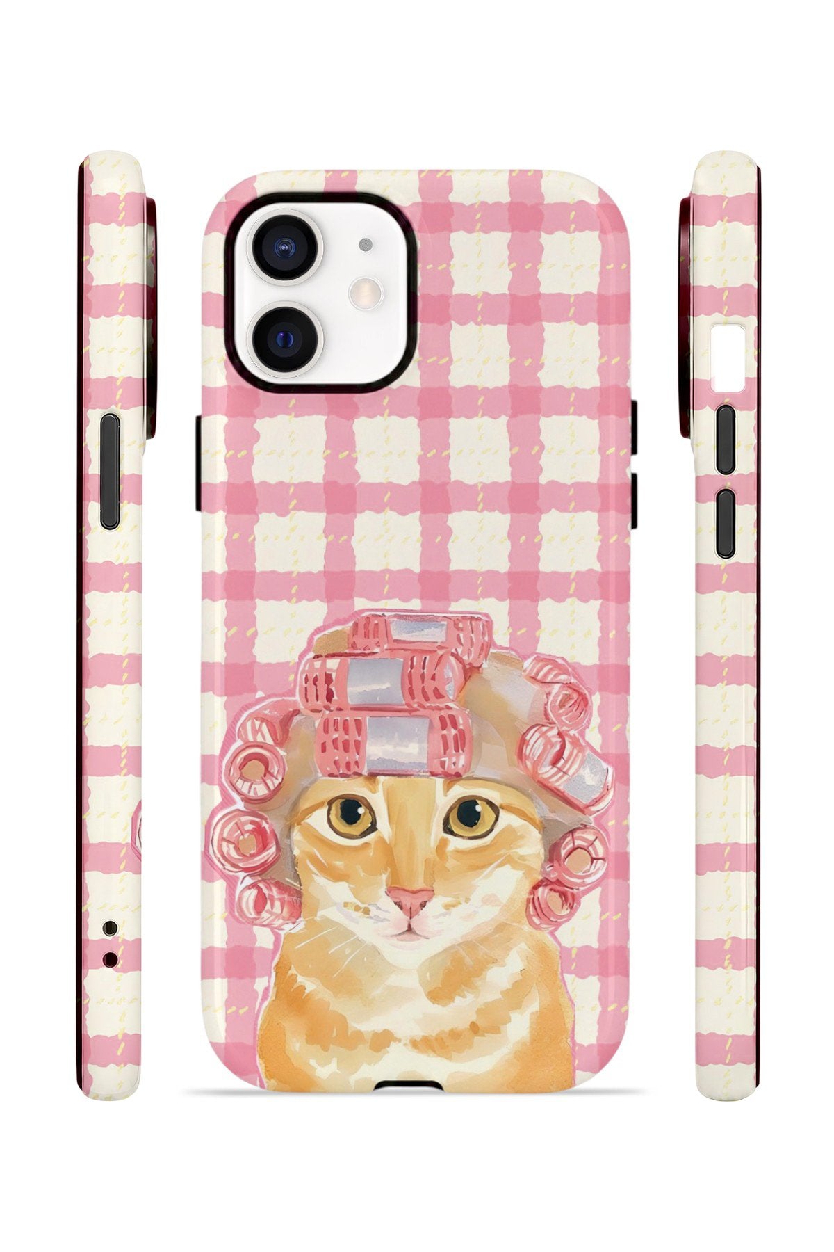 iPhone 11 Vorian Çift Katmanlı MagSafe Kılıf Pink Picnic Cat