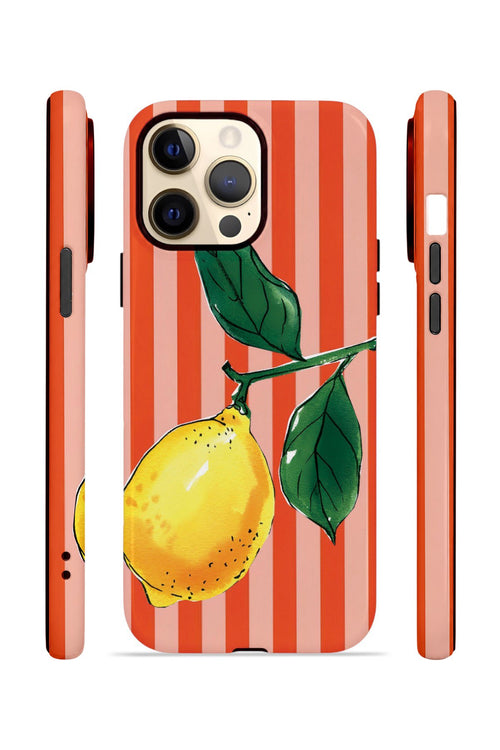 iPhone 13 Pro Max Vorian Çift Katmanlı Kılıf Sicilian Lemon Red Stripe