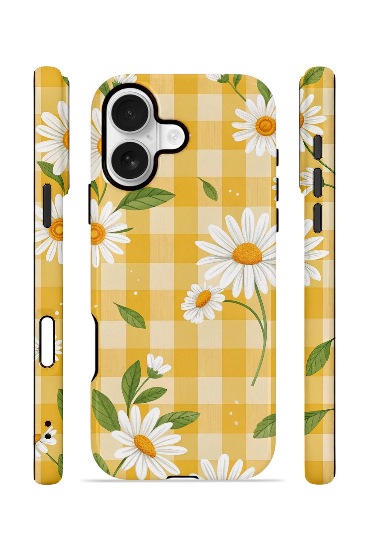 iPhone 16 Vorian Çift Katmanlı Kılıf Daisy Picnic Gingham