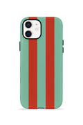 iPhone 11 Vorian Çift Katmanlı Kılıf Terracotta Mint Stripe