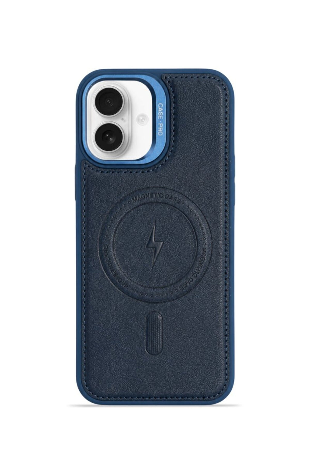 iPhone 17 GripStand MagSafe Deri Kılıf Lacivert