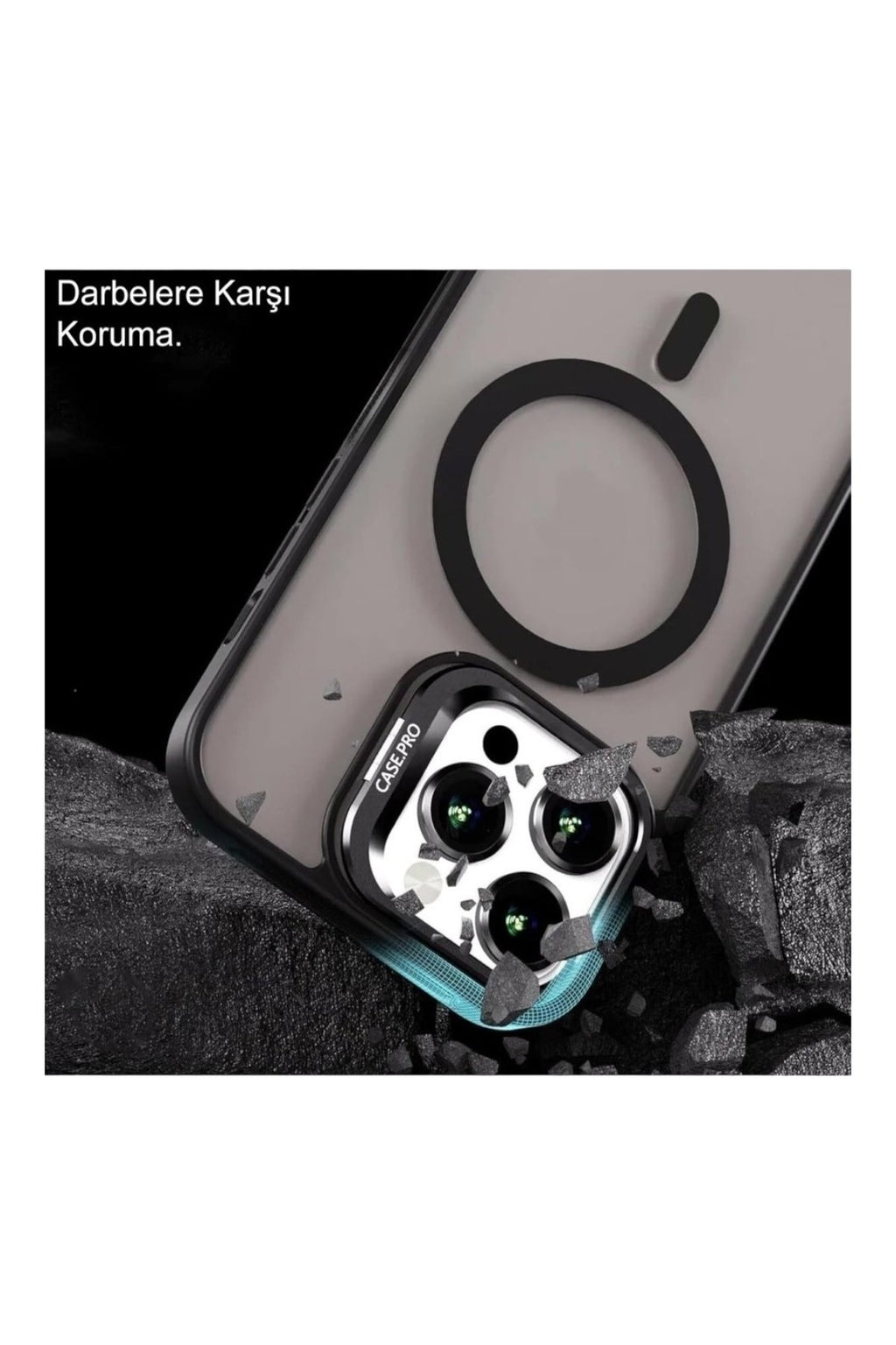 iPhone 15 Pro 6.1" Cyrenn MagSafe Kılıf + Lens Koruyucu Enerji Turuncusu