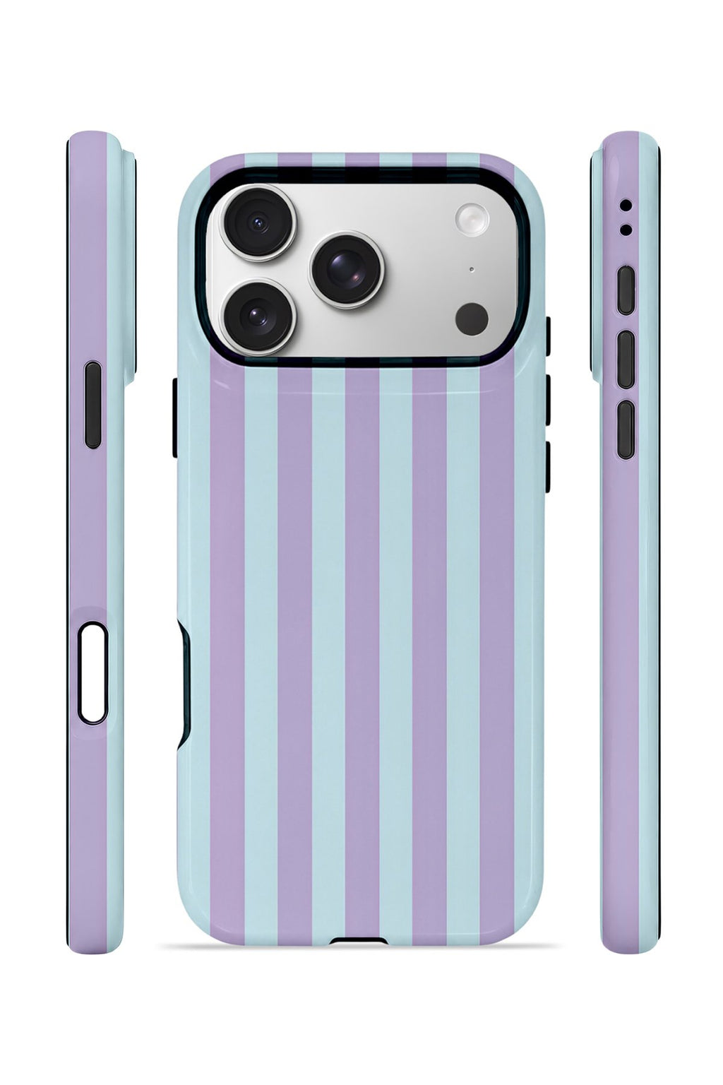 iPhone 17 Pro Max Vorian Çift Katmanlı MagSafe Kılıf Lilac Riviera Stripe