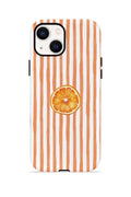 iPhone 14 Vorian Çift Katmanlı Kılıf Orange Slice Stripe