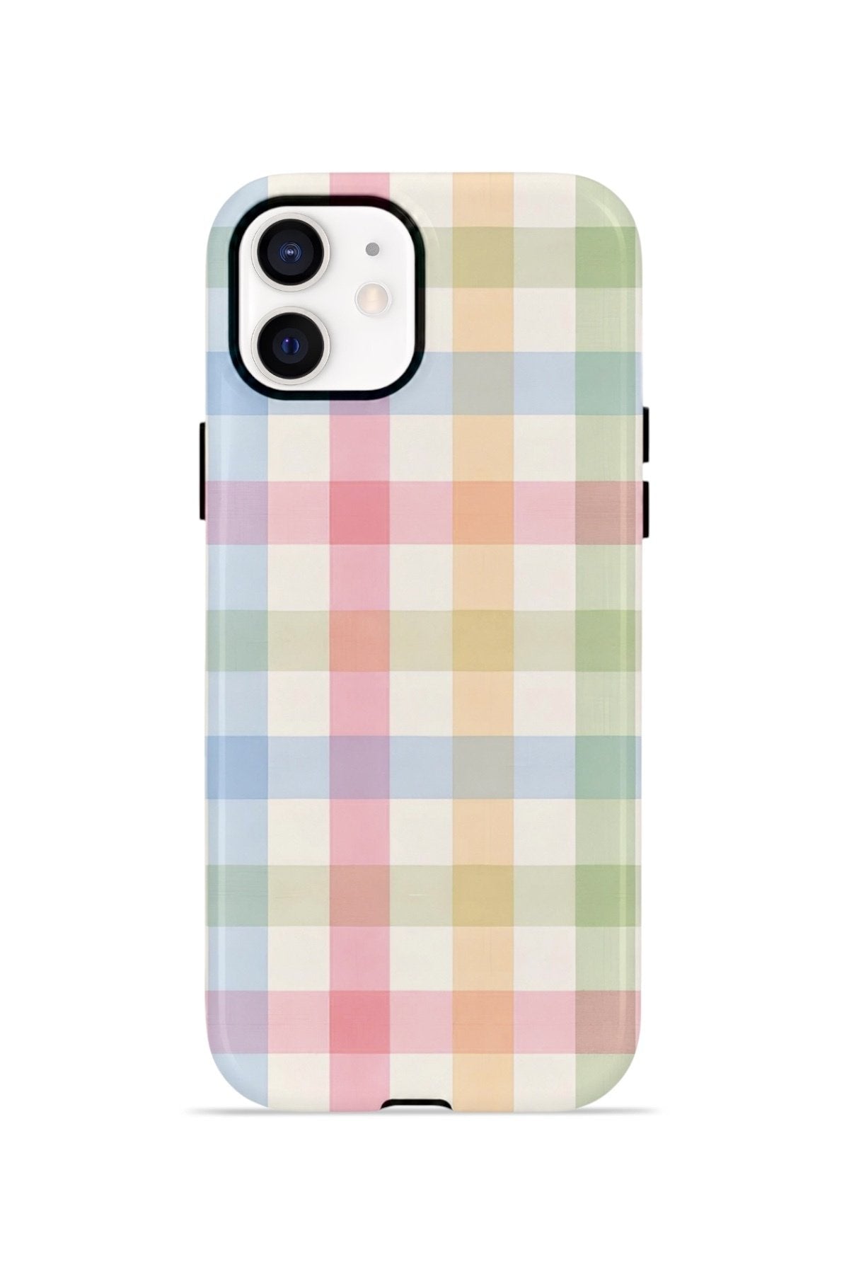 iPhone 12 Vorian Çift Katmanlı MagSafe Kılıf Pastel Gingham