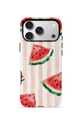 iPhone 17 Pro Max Vorian Çift Katmanlı Kılıf Watermelon Blush Stripe