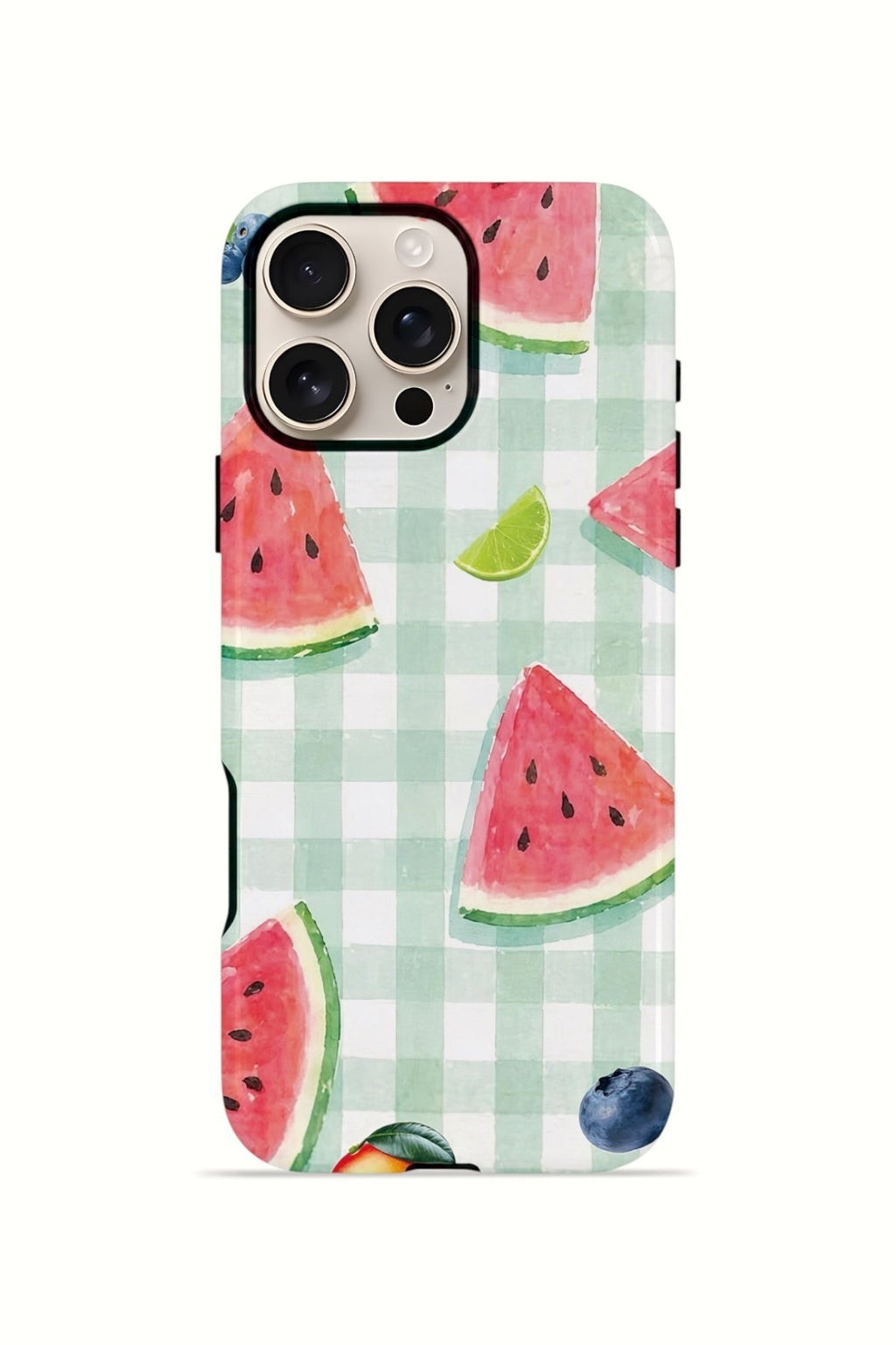 iPhone 16 Pro Max Vorian Çift Katmanlı MagSafe Kılıf Watermelon Picnic Gingham