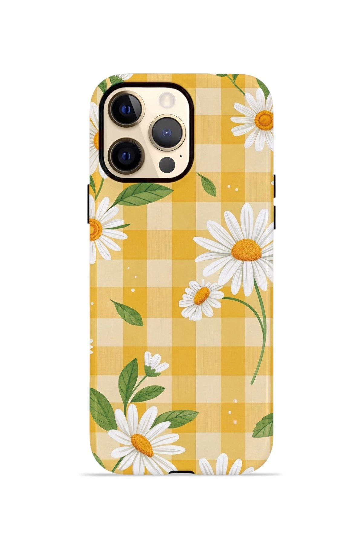 iPhone 12 Pro Max Vorian Çift Katmanlı Kılıf Daisy Picnic Gingham