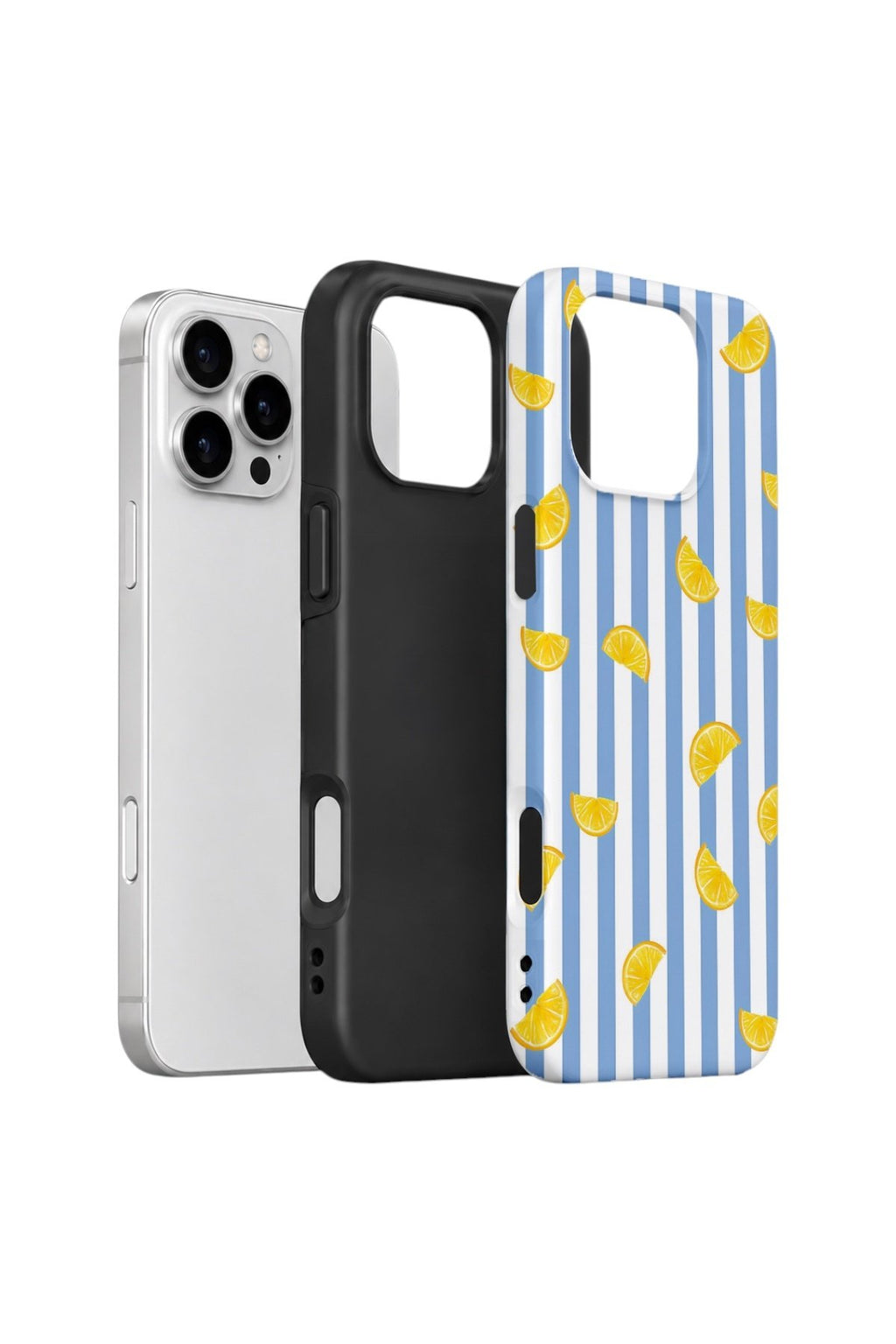 iPhone 16 Pro Max Vorian Çift Katmanlı Kılıf Lemon Confetti Blue