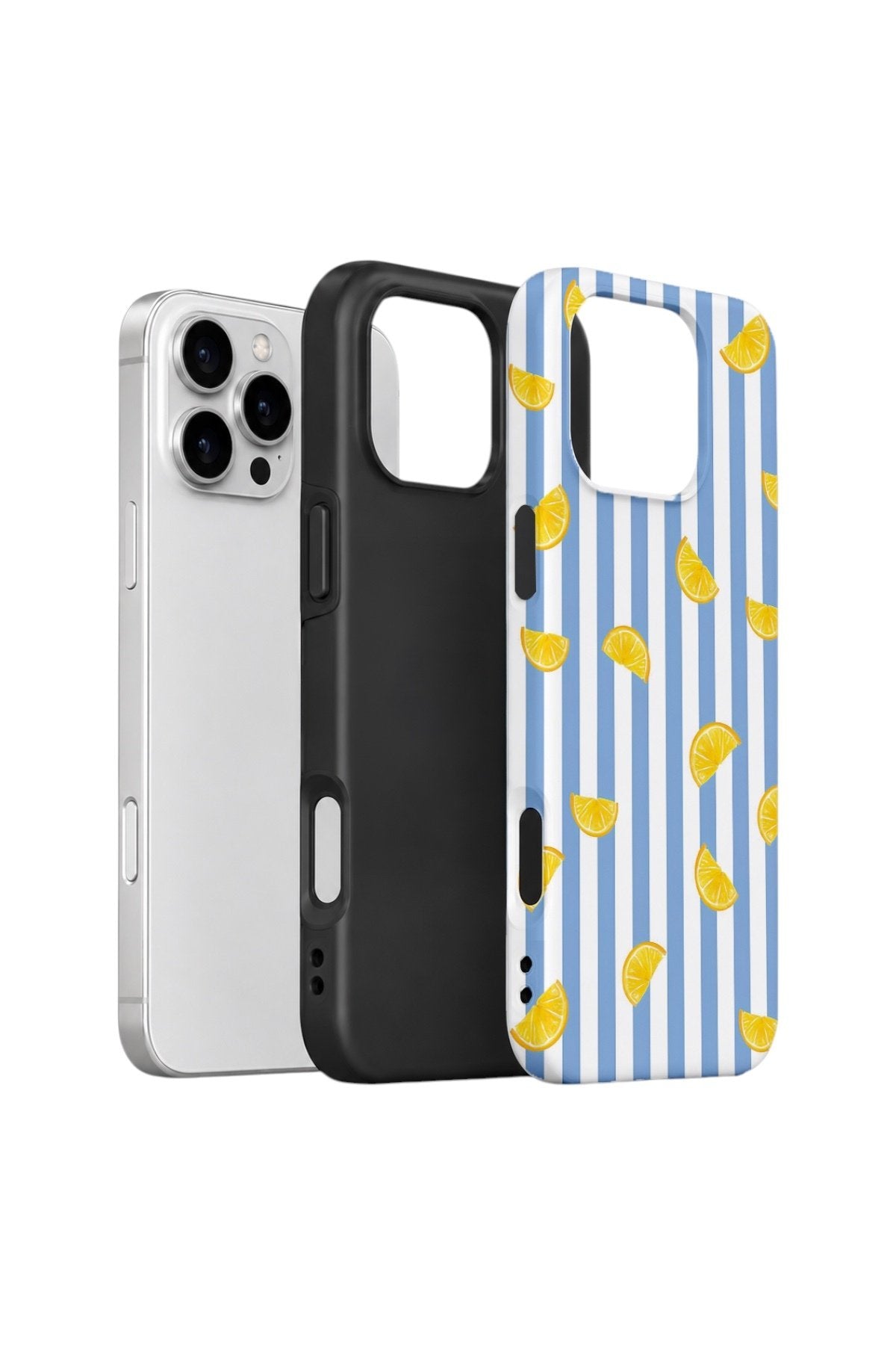 iPhone 16 Pro Max Vorian Çift Katmanlı Kılıf Lemon Confetti Blue