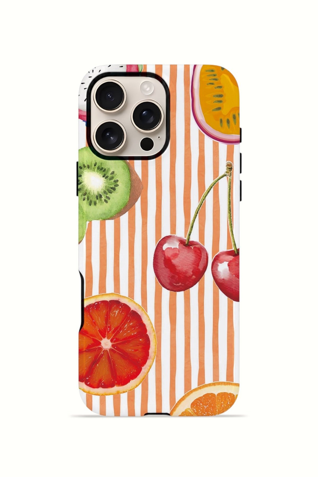 iPhone 16 Pro Max Vorian Çift Katmanlı Kılıf Tutti Frutti Stripe