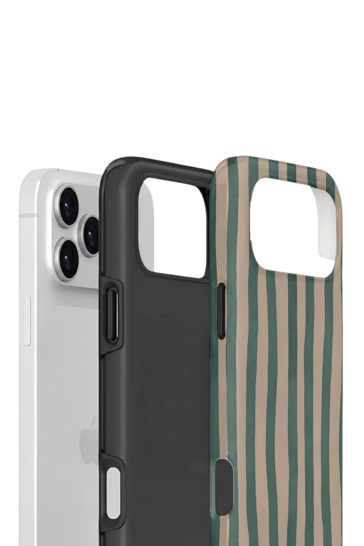 iPhone 17 Pro Vorian Çift Katmanlı Kılıf Sage Riviera Stripe