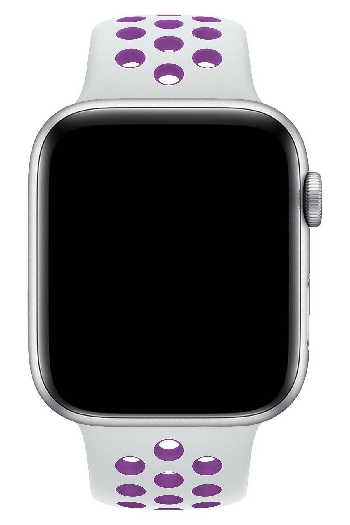 Apple Watch Series Fileli Kordon Beyaz-Mor