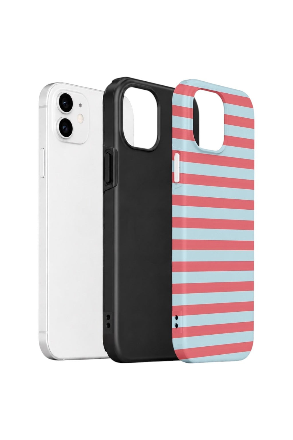 iPhone 12 Vorian Çift Katmanlı Kılıf Candy Horizon Stripe