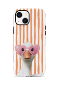 iPhone 14 Plus Vorian Çift Katmanlı Kılıf Heart Glasses Goose