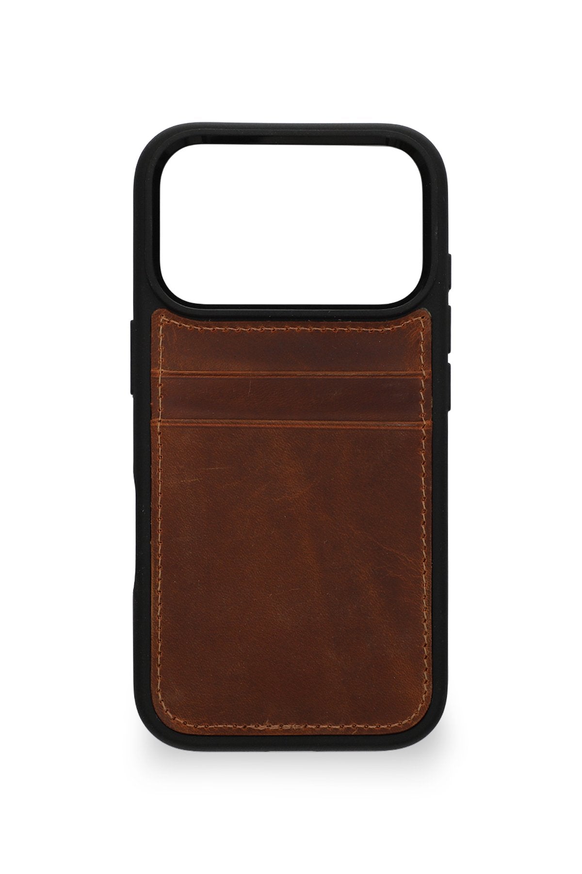 Vintage Wallet Kartlıklı Premium Deri Kılıf iPhone 17 Pro Max Eskitme Taba