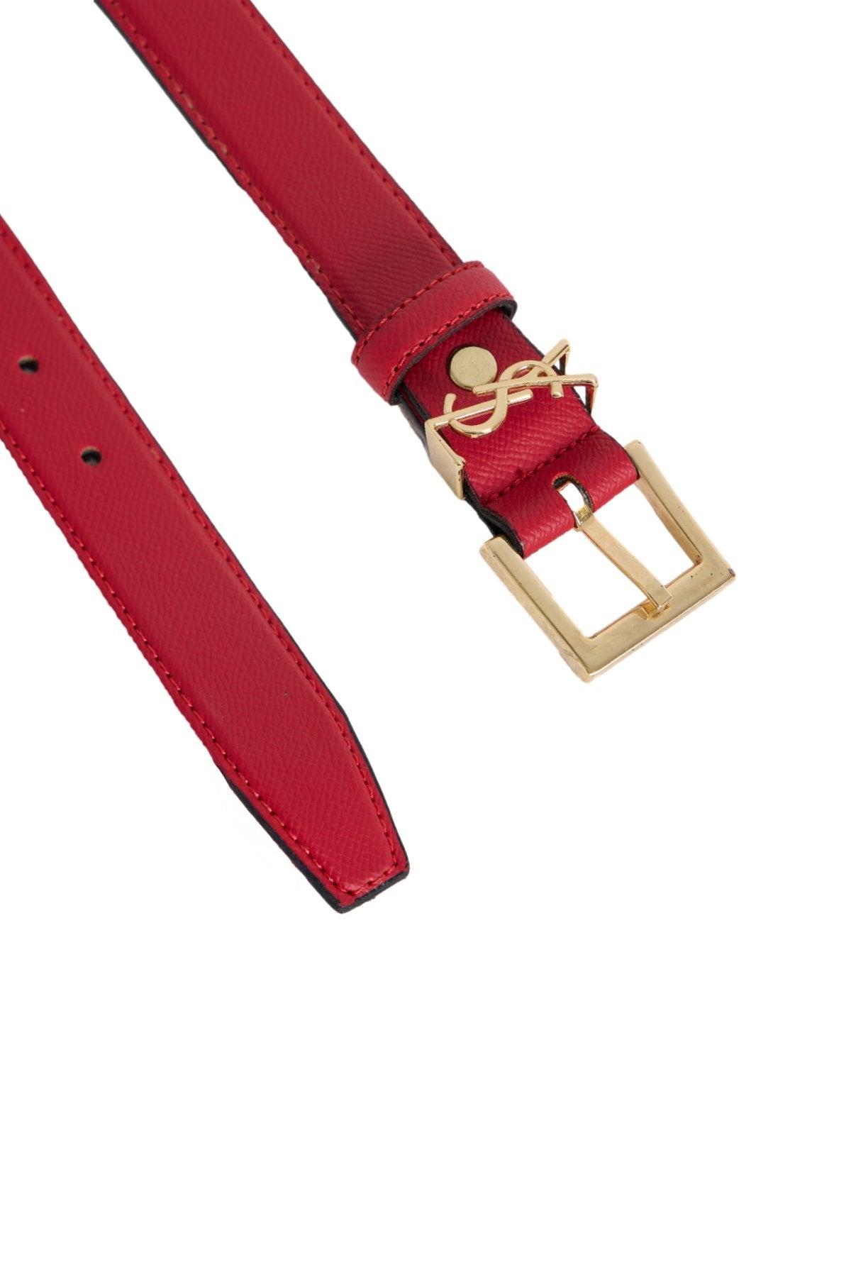 Kadın Kırmızı Deri  Kemer