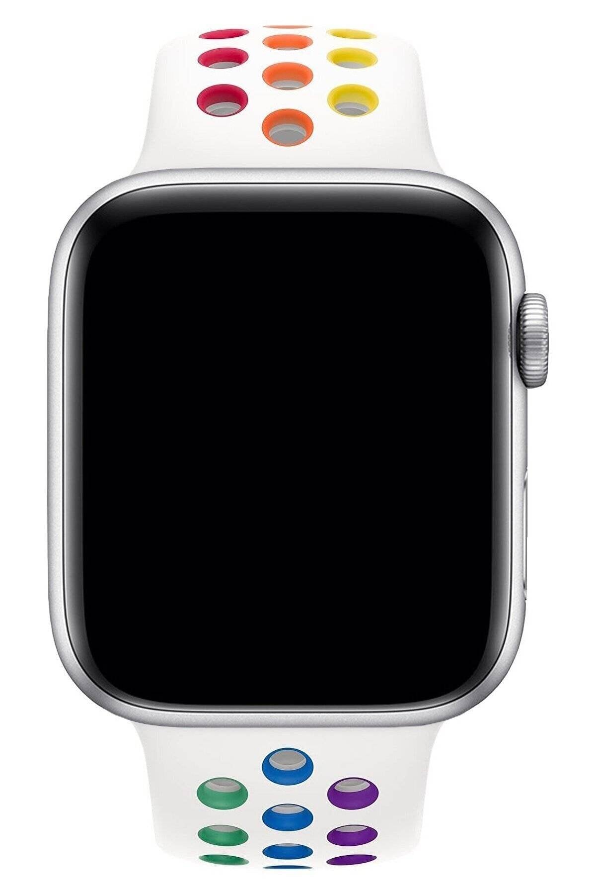 Apple Watch Series Fileli Kordon Beyaz-Renkli