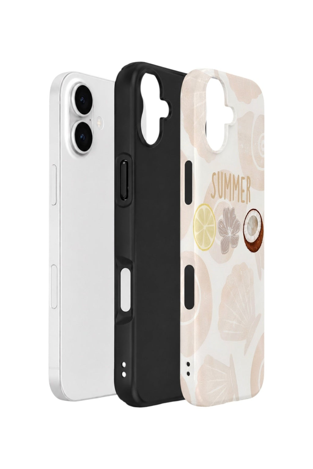 iPhone 17 Vorian Çift Katmanlı Kılıf Coconut Summer Notes