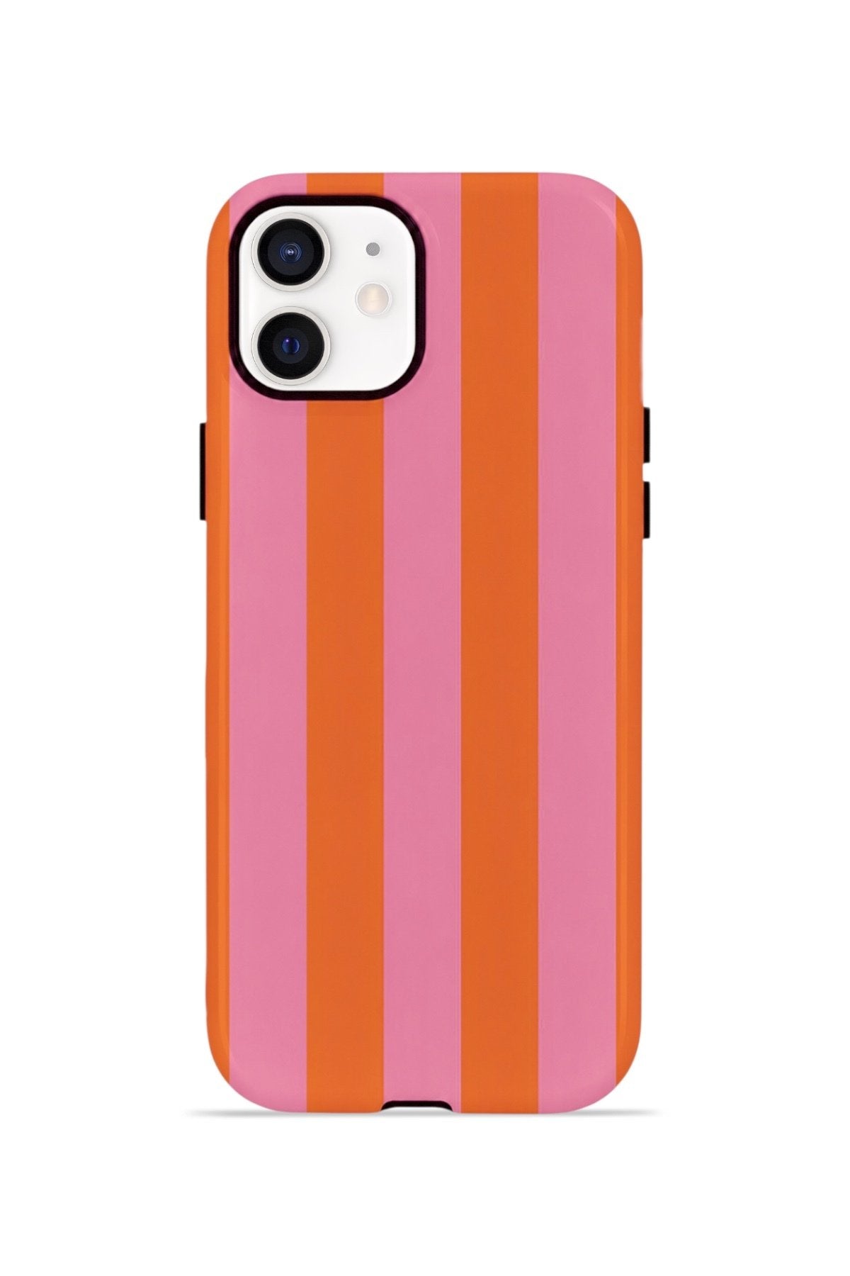 iPhone 12 Vorian Çift Katmanlı MagSafe Kılıf Tangerine Rose Stripe