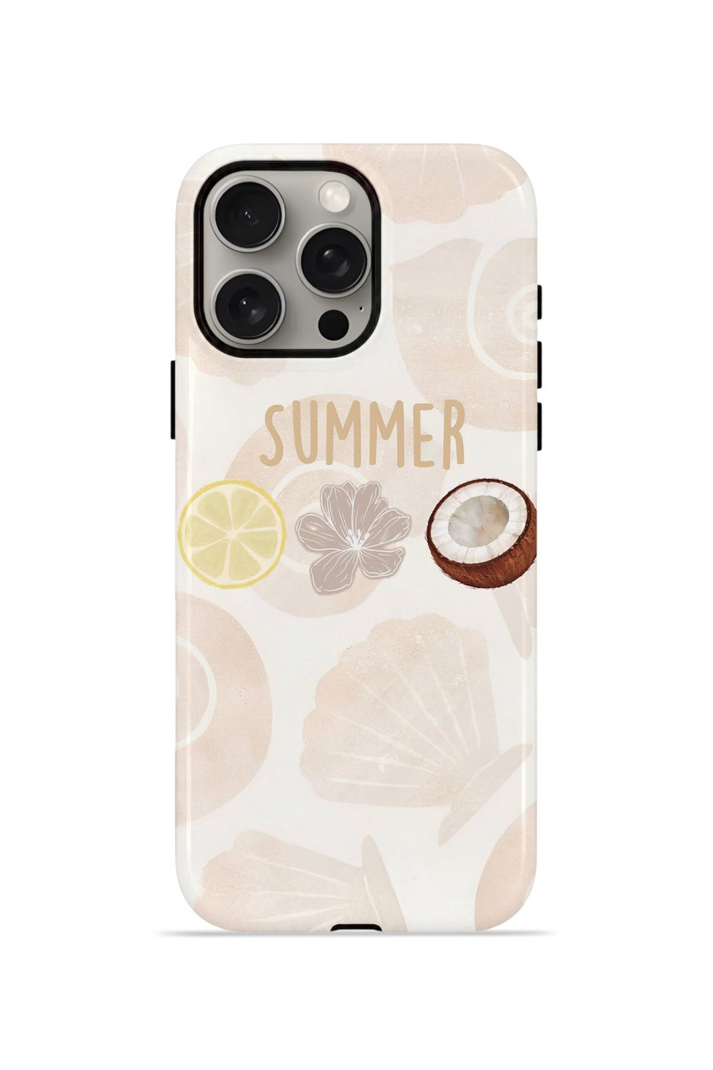 iPhone 15 Pro Vorian Çift Katmanlı Kılıf Coconut Summer Notes