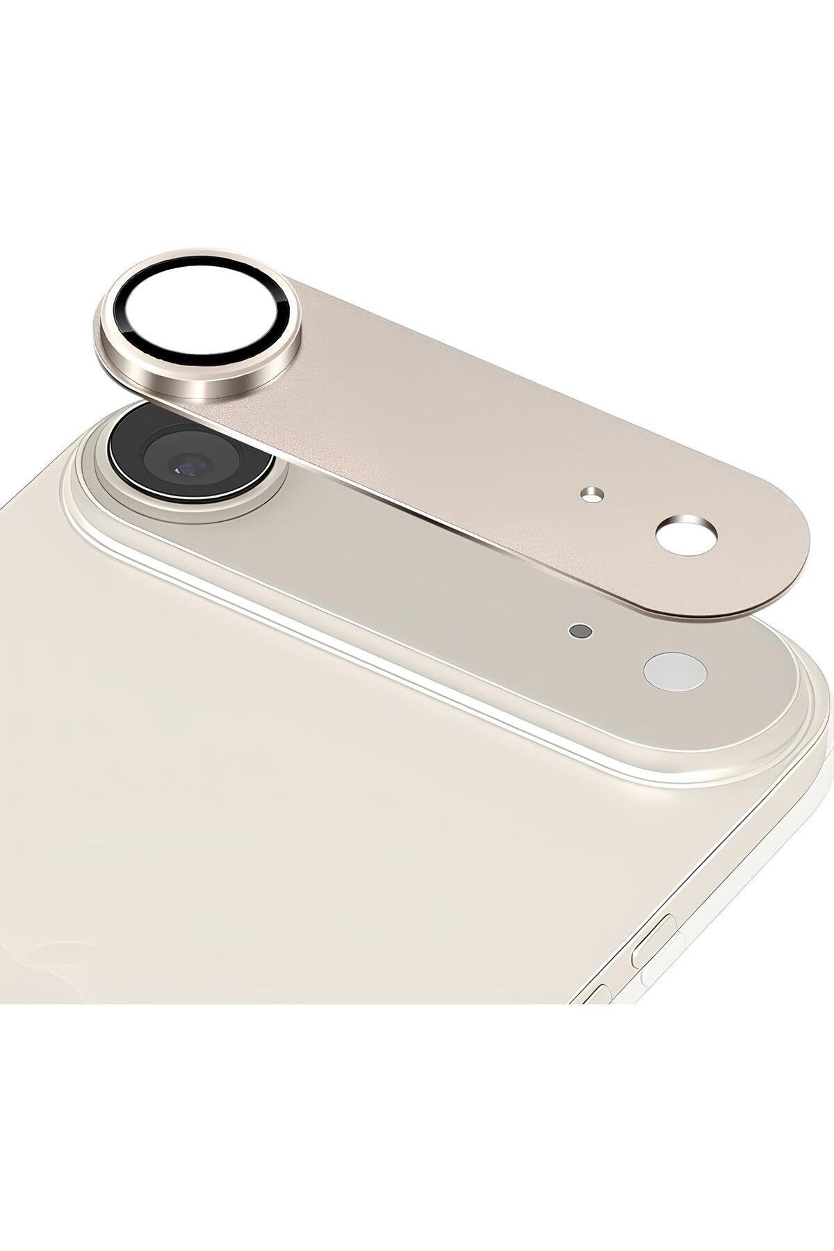 iPhone 17 Air Premium Tam Kaplama Lens Koruma Gold