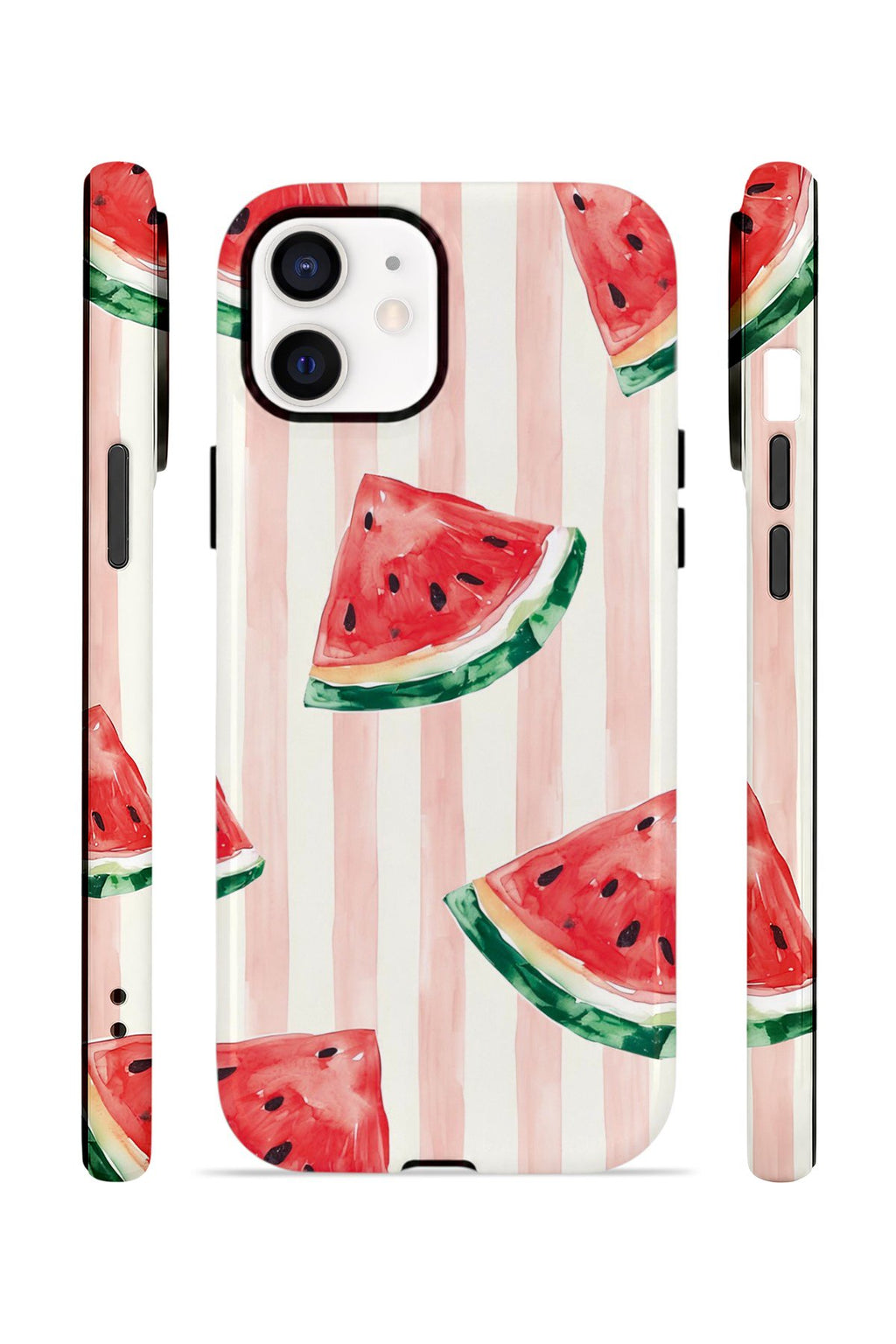 iPhone 11 Vorian Çift Katmanlı Kılıf Watermelon Blush Stripe