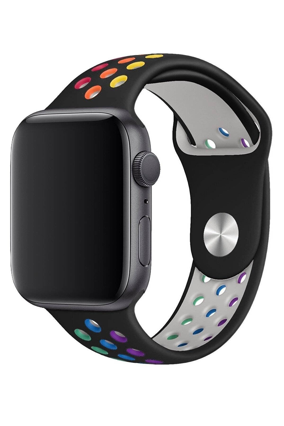 Apple Watch Fileli Kordon Siyah-Renkli