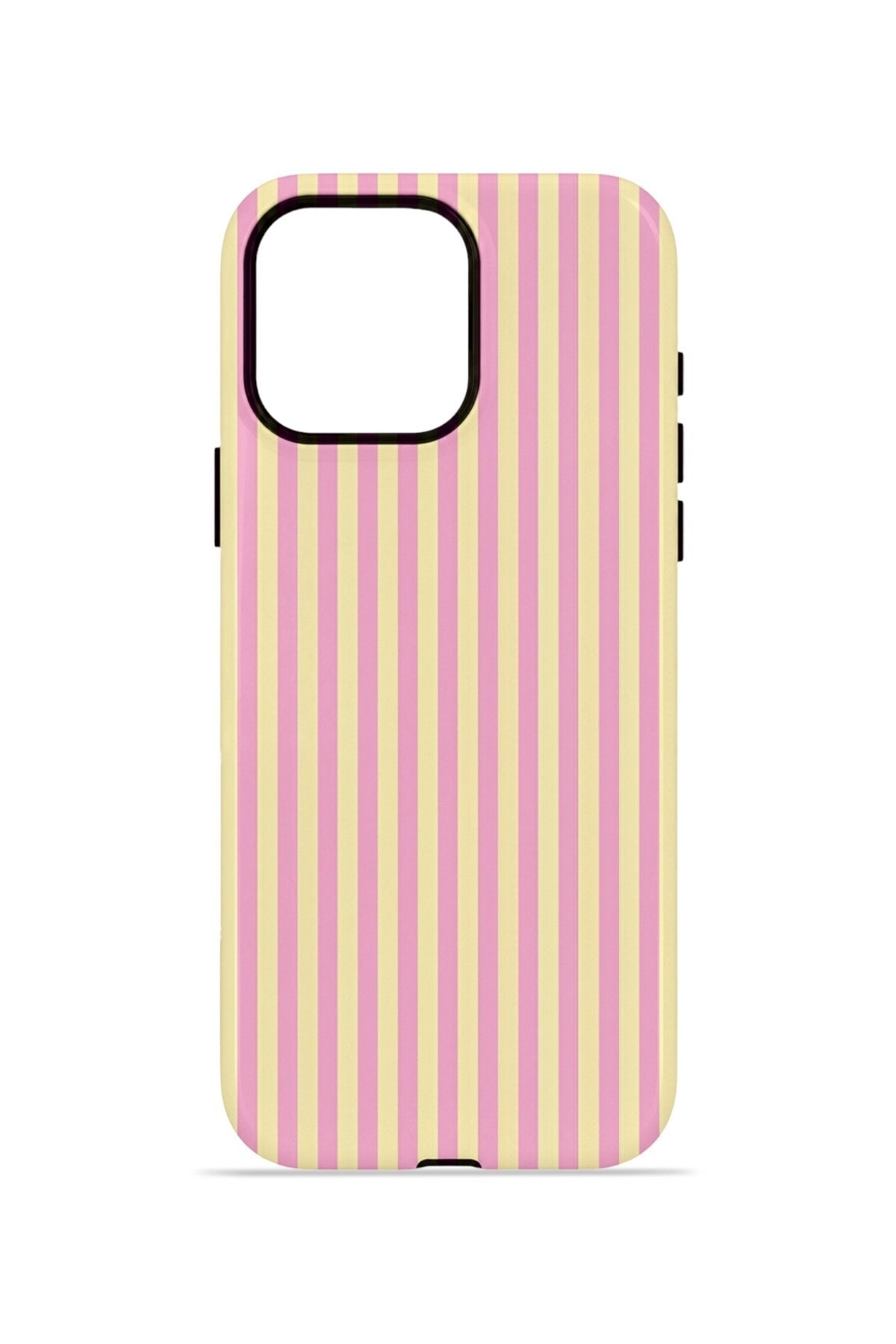iPhone 15 Pro Max Vorian Çift Katmanlı MagSafe Kılıf Lemon Candy Pinstripe