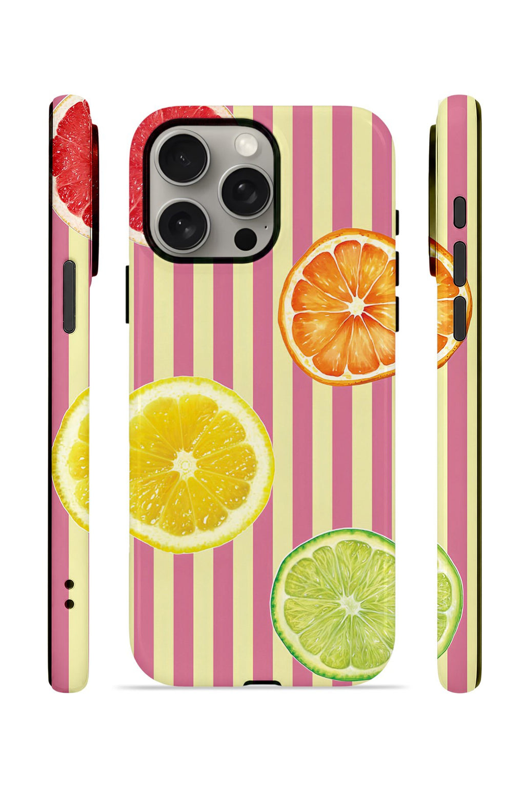 iPhone 15 Pro Max Vorian Çift Katmanlı Kılıf Citrus Fiesta Stripe