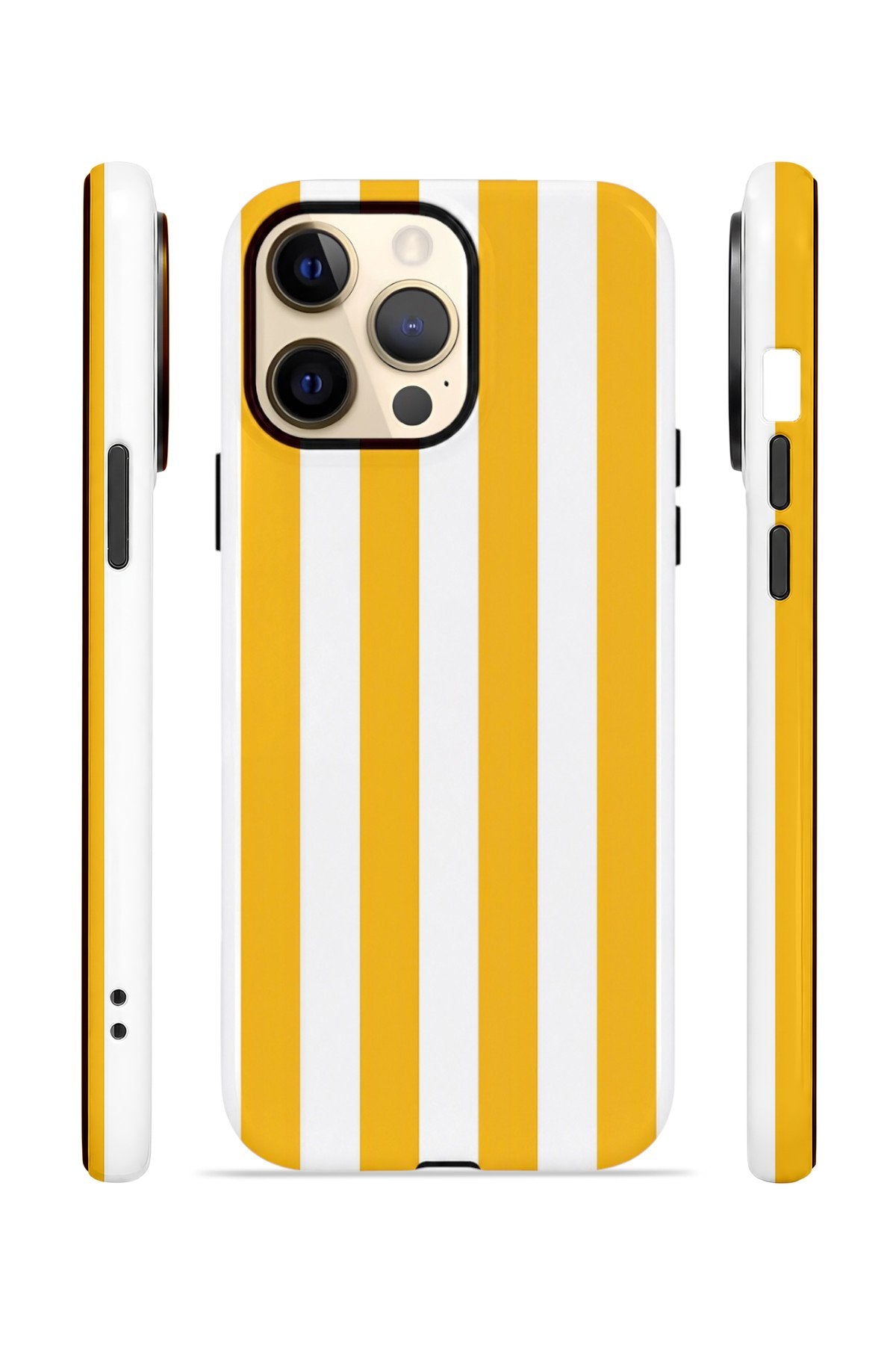 iPhone 12 Pro Max Vorian Çift Katmanlı MagSafe Kılıf Golden Riviera Stripe