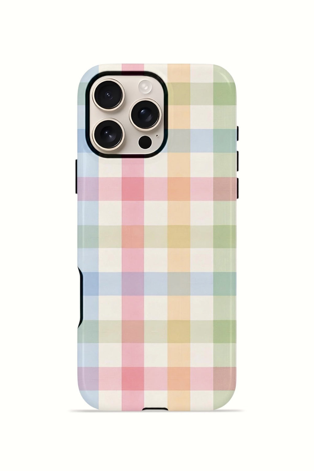 iPhone 16 Pro Max Vorian Çift Katmanlı Kılıf Pastel Gingham