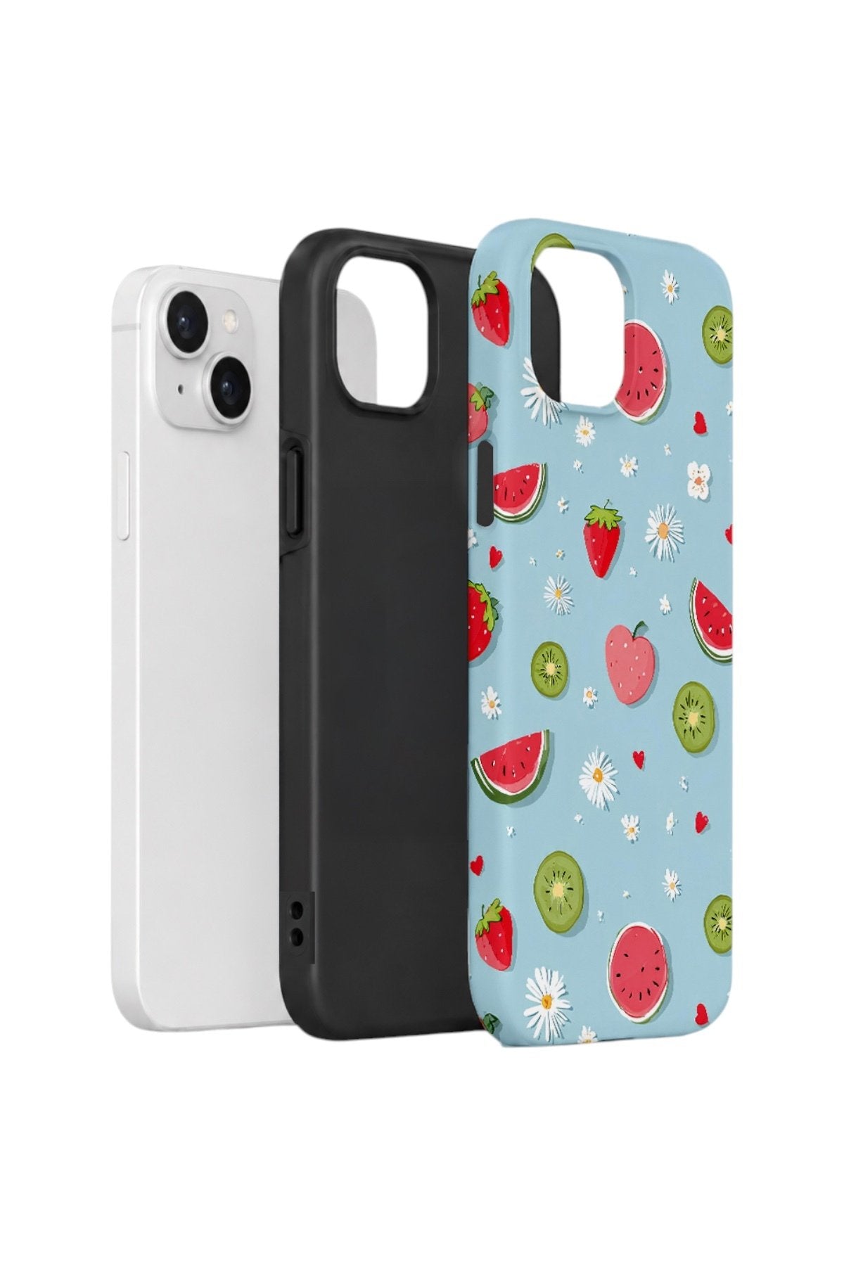 iPhone 14 Vorian Çift Katmanlı Kılıf Fruit Confetti Sky