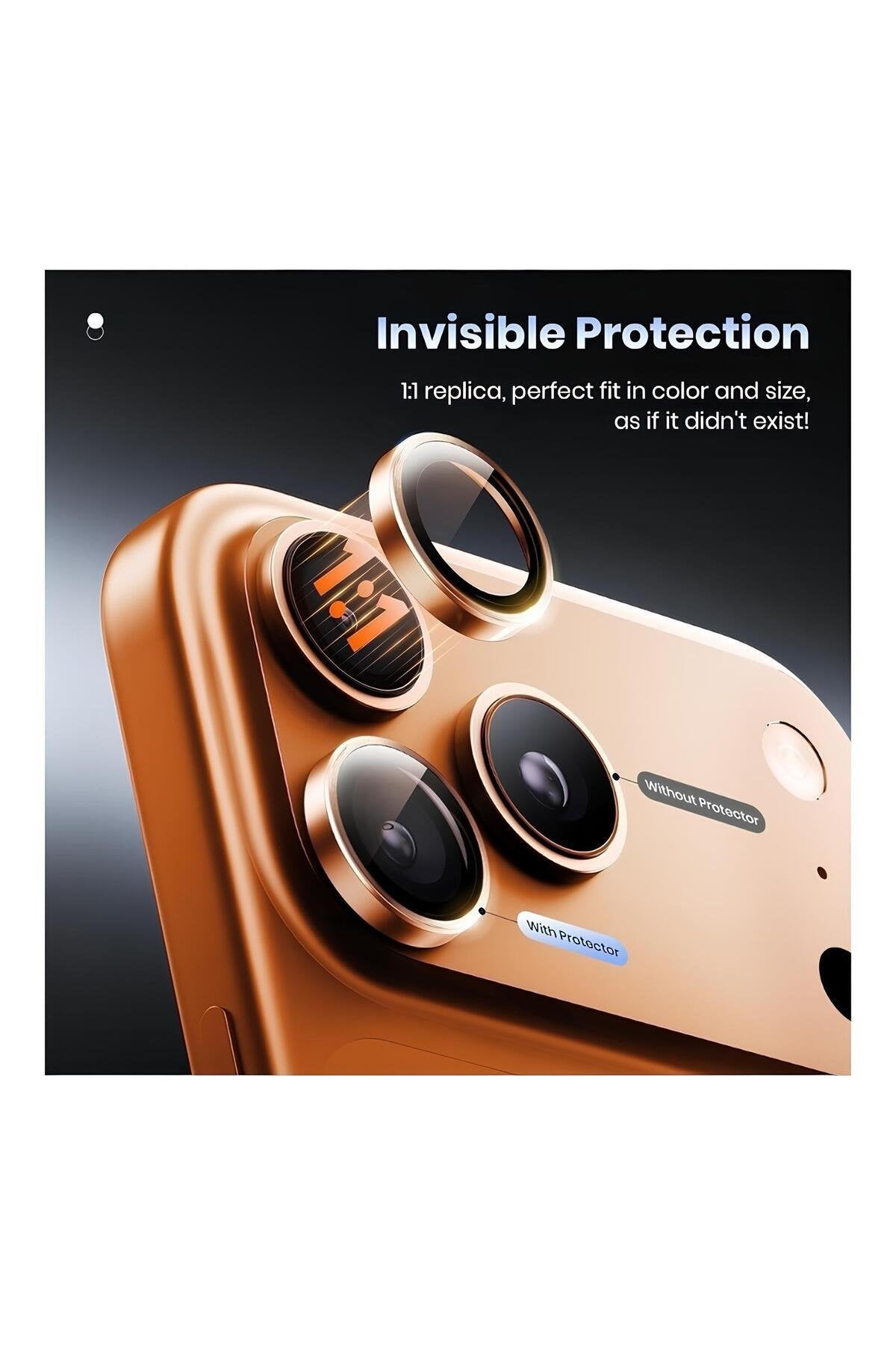 iPhone 17 Pro Metal Kamera Koruyucu Lens Turuncu
