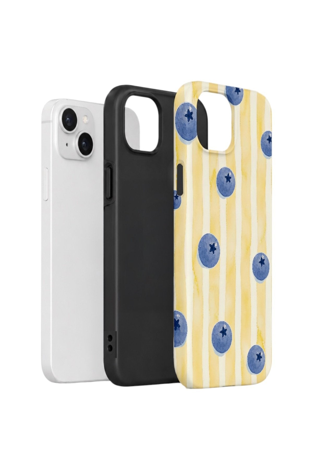 iPhone 14 Vorian Çift Katmanlı Kılıf Blueberry Sun Stripe