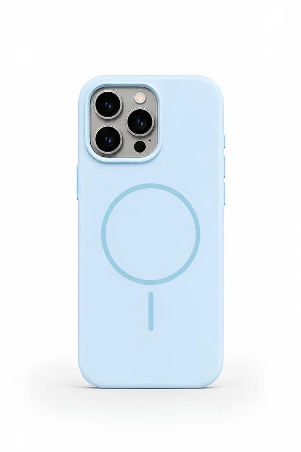 iPhone 15 Pro Mag Core Akıllı MagSafe Animasyonlu Silikon Kılıf Açık Mavi