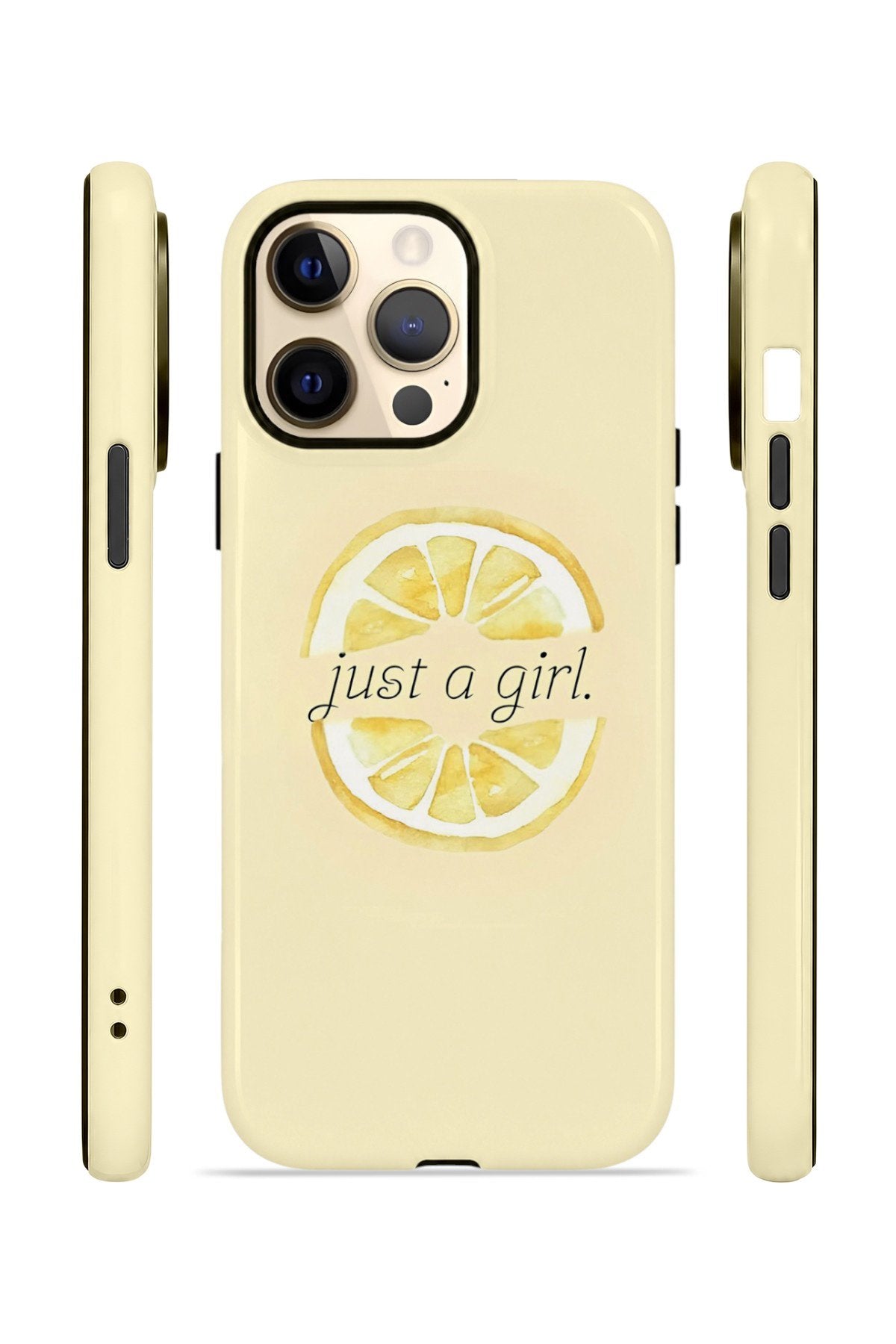 iPhone 13 Pro Max Vorian Çift Katmanlı Kılıf Just A Girl Lemon