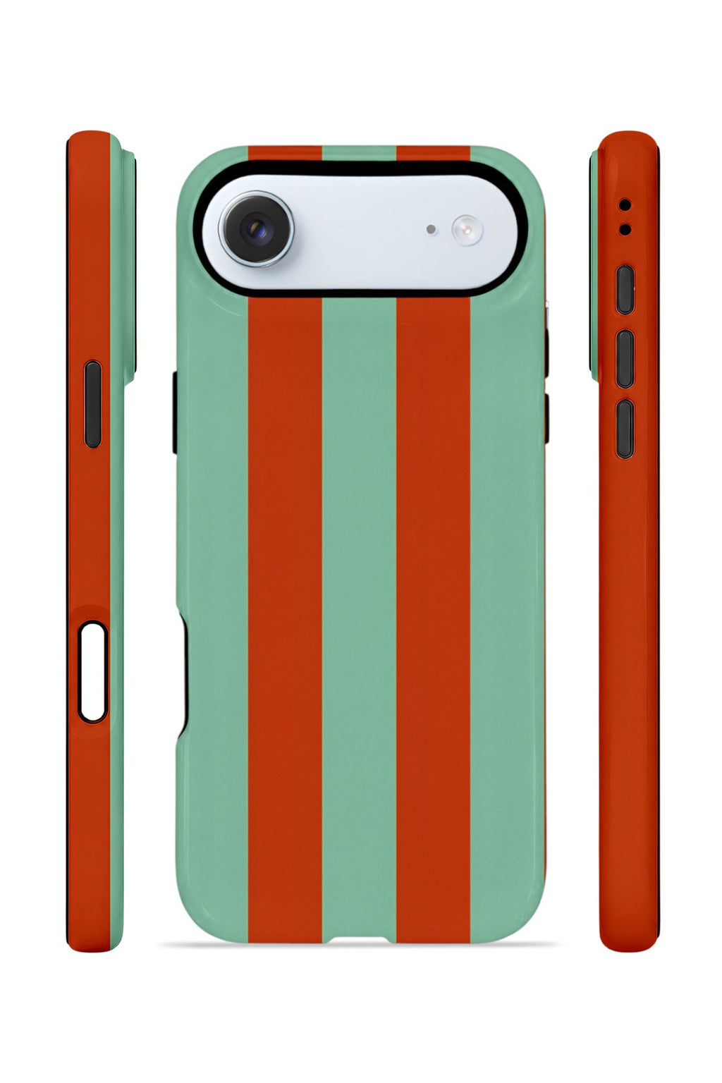 iPhone 17 Air Vorian Çift Katmanlı Kılıf Terracotta Mint Stripe