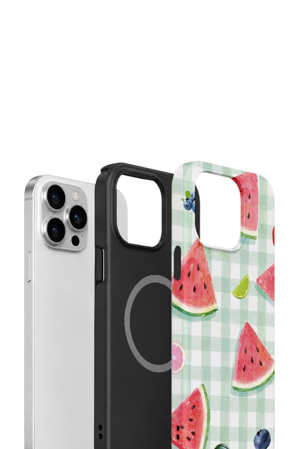 iPhone 13 Pro Vorian Çift Katmanlı MagSafe Kılıf Watermelon Picnic Gingham