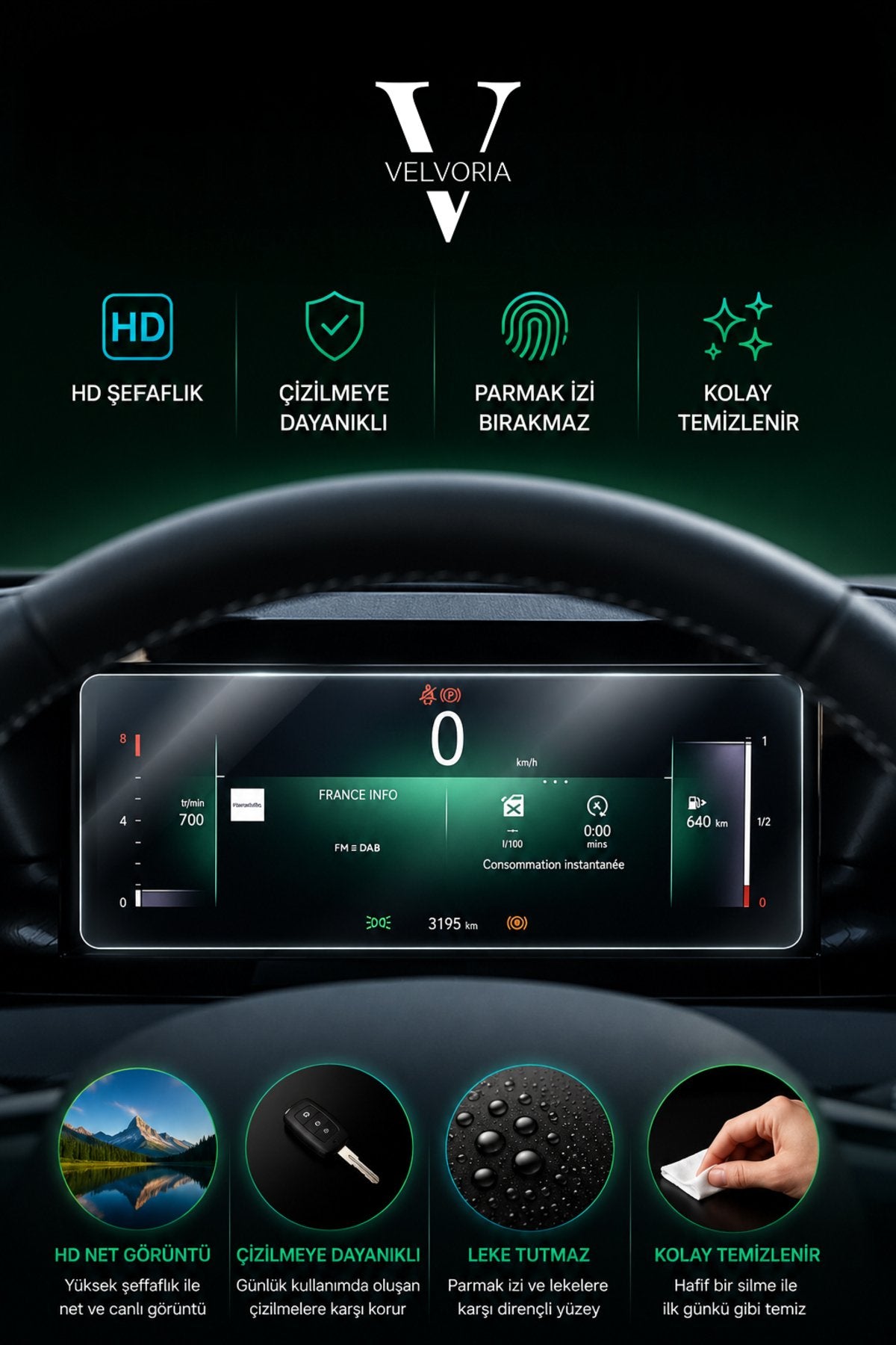 Opel Astra 10 Inç Dijital Gösterge Nano Glass Ekran Koruyucu 2022 2023