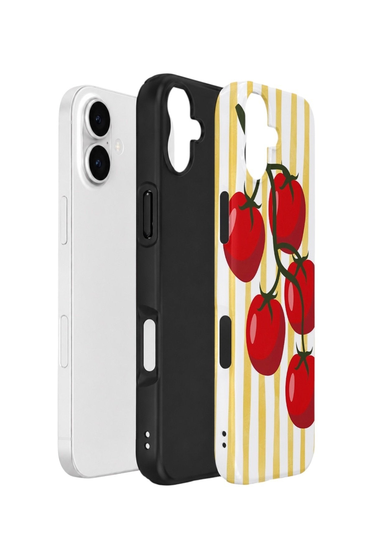 iPhone 16 Plus Vorian Çift Katmanlı Kılıf Tomato Market Stripe