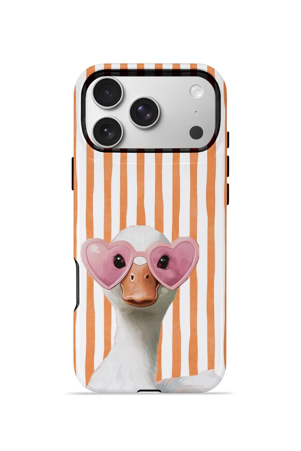 iPhone 17 Pro Vorian Çift Katmanlı Kılıf Heart Glasses Goose