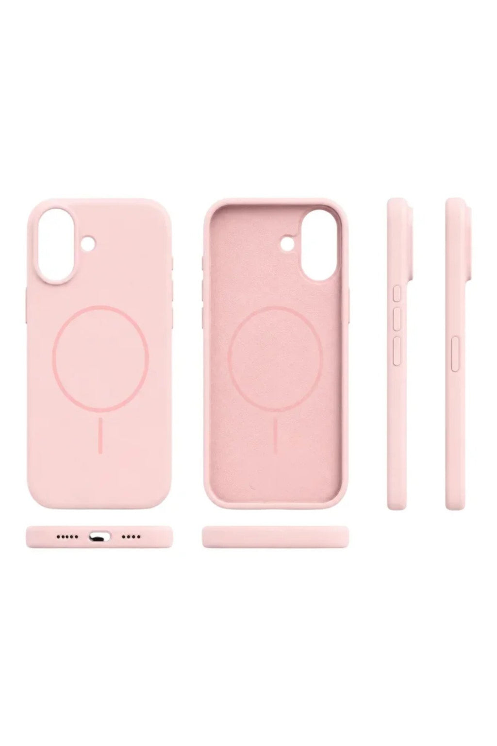 iPhone 16 Mag Core Akıllı MagSafe Animasyonlu Silikon Kılıf Açık Pembe