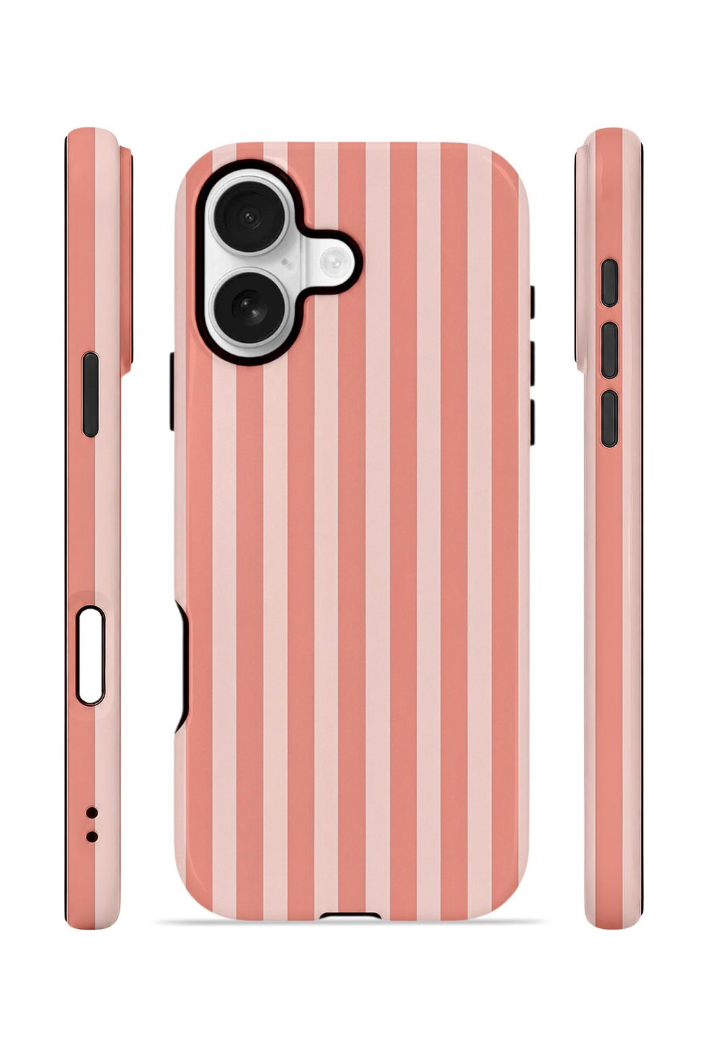 iPhone 16 Plus Vorian Çift Katmanlı Kılıf Coral Riviera Stripe