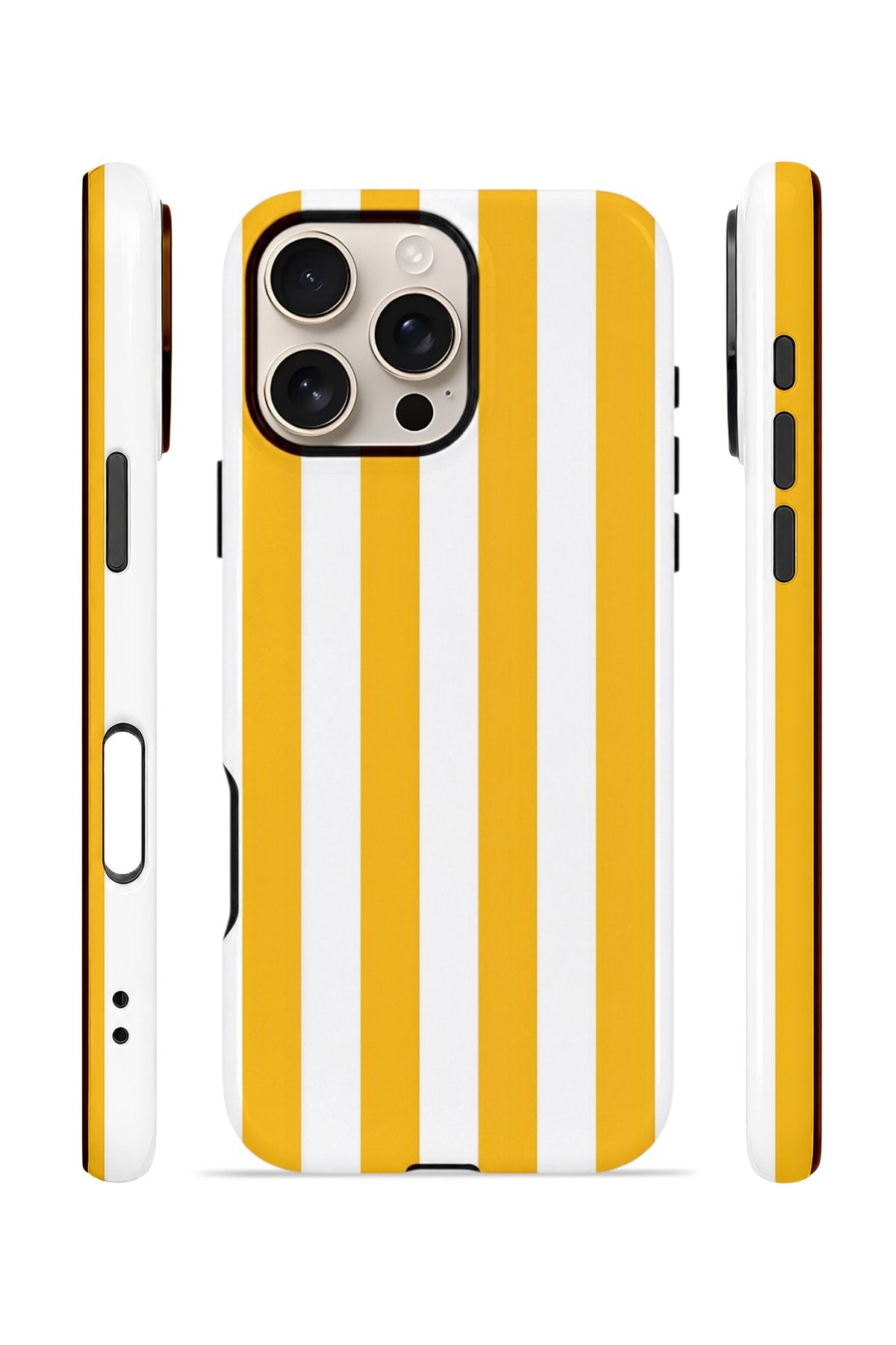 iPhone 16 Pro Vorian Çift Katmanlı MagSafe Kılıf Golden Riviera Stripe