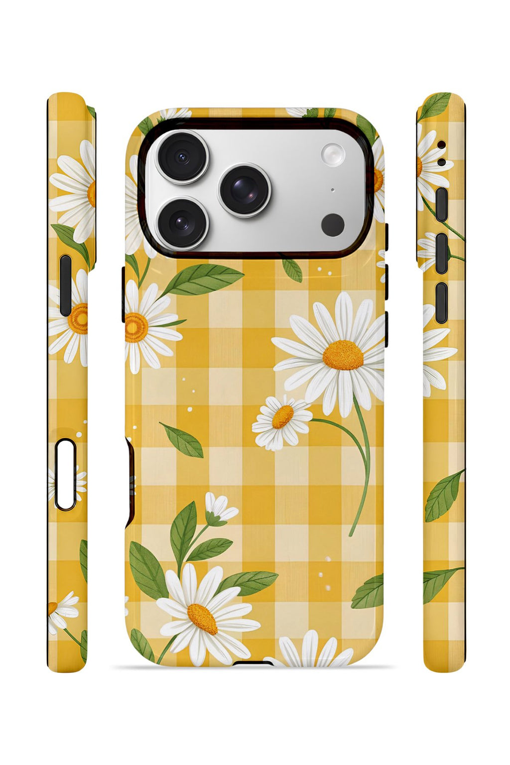 iPhone 17 Pro Max Vorian Çift Katmanlı Kılıf Daisy Picnic Gingham