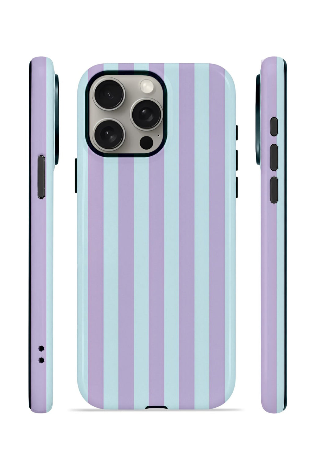 iPhone 15 Pro Vorian Çift Katmanlı MagSafe Kılıf Lilac Riviera Stripe